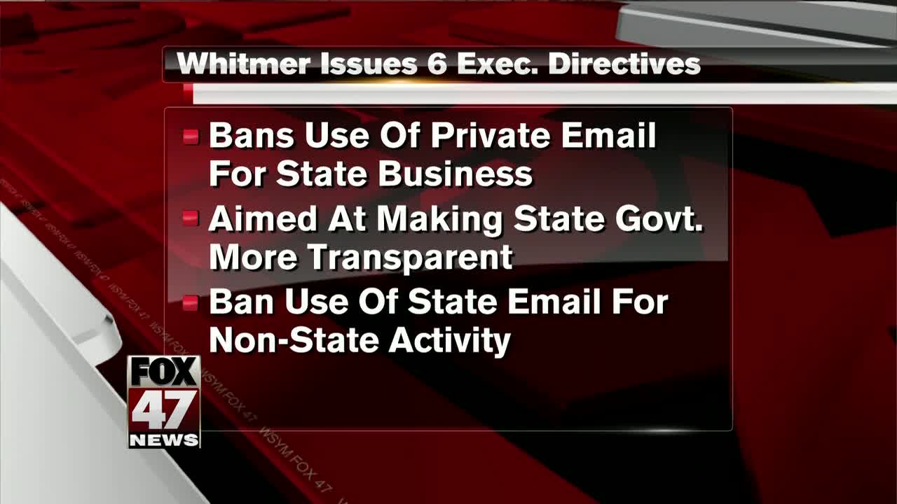 Whitmer bans use of private email for state business