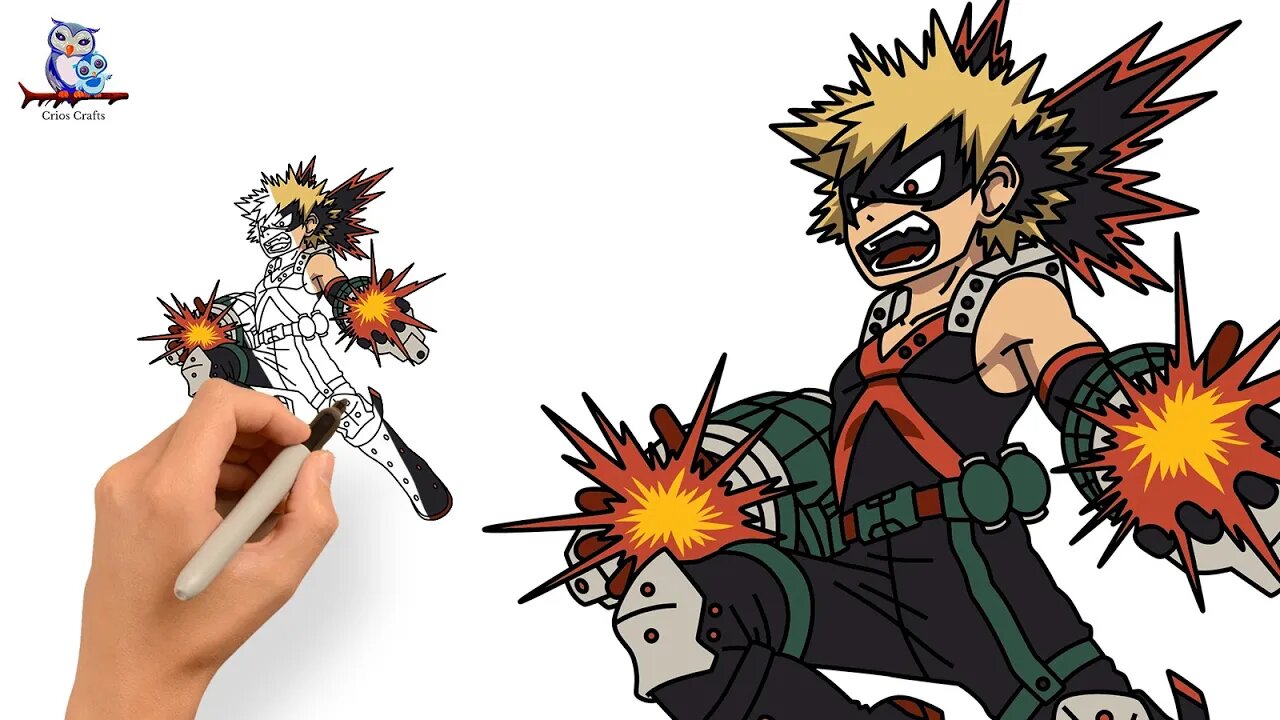 How to Draw Katsuki Bakugo My Hero Academia - Step by Step