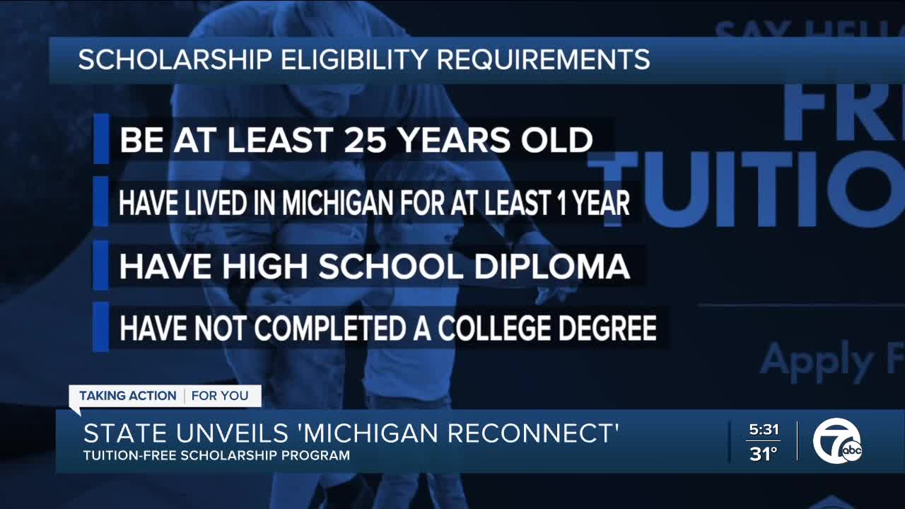 Michigan to give free community college tuition to eligible residents 25 and older