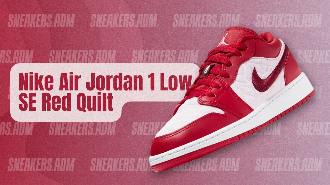 Nike Air Jordan 1 Low SE Red Quilt (GS) - DB3621-600 - @SneakersADM