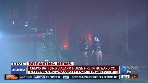 Seven-Alarm house fire in Clarksville