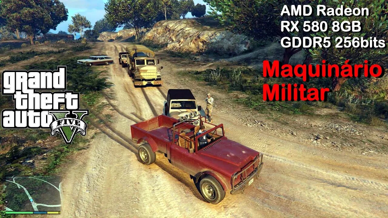 Maquinário Militar - GTA 5 - na AMD Radeon RX 580 8GB GDDR5 256bits