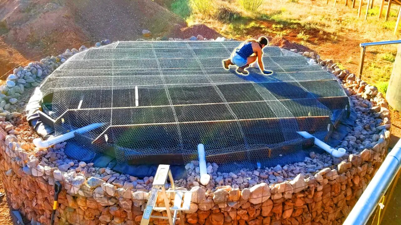 Prepping The Ferrocement Roof For Our Earthbag Cistern | Off-Grid Solar Problems