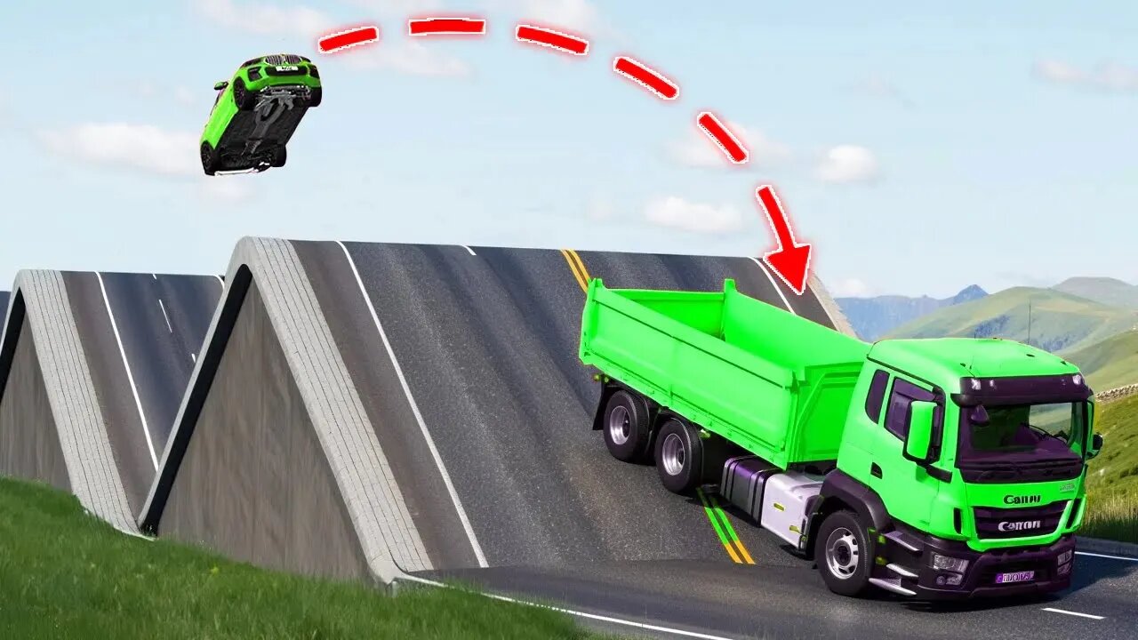 Cars vs Ledges x Switchback Road x Deep Water ▶️ BeamNG Drive