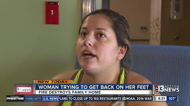 Woman trying to get back on her feet after fire