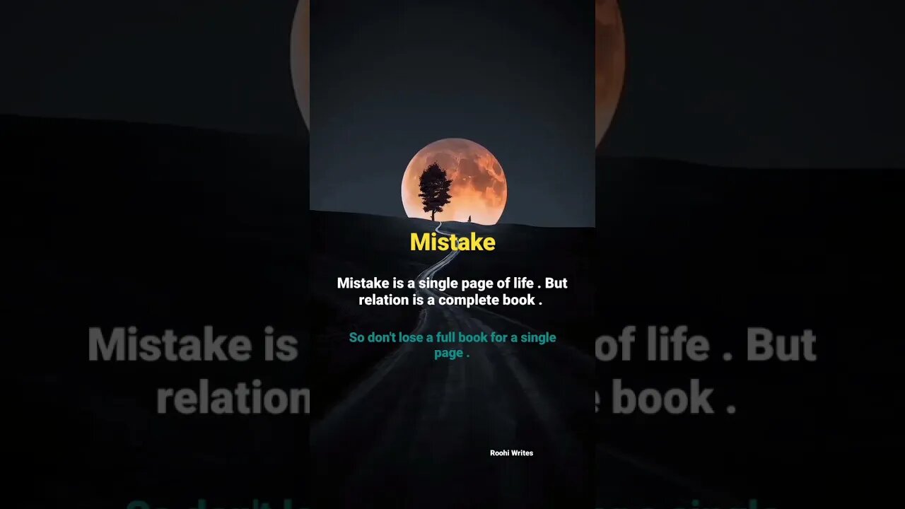 Mistake is a single page of life ||Roohi Writes|| #mistake #mistakelegend