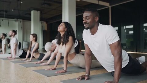 group relaxing yoga