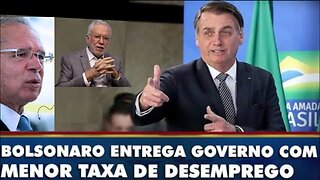 Bolsonaro entrega governo com a MENOR taxa de desemprego desde ano 2015 até 2022