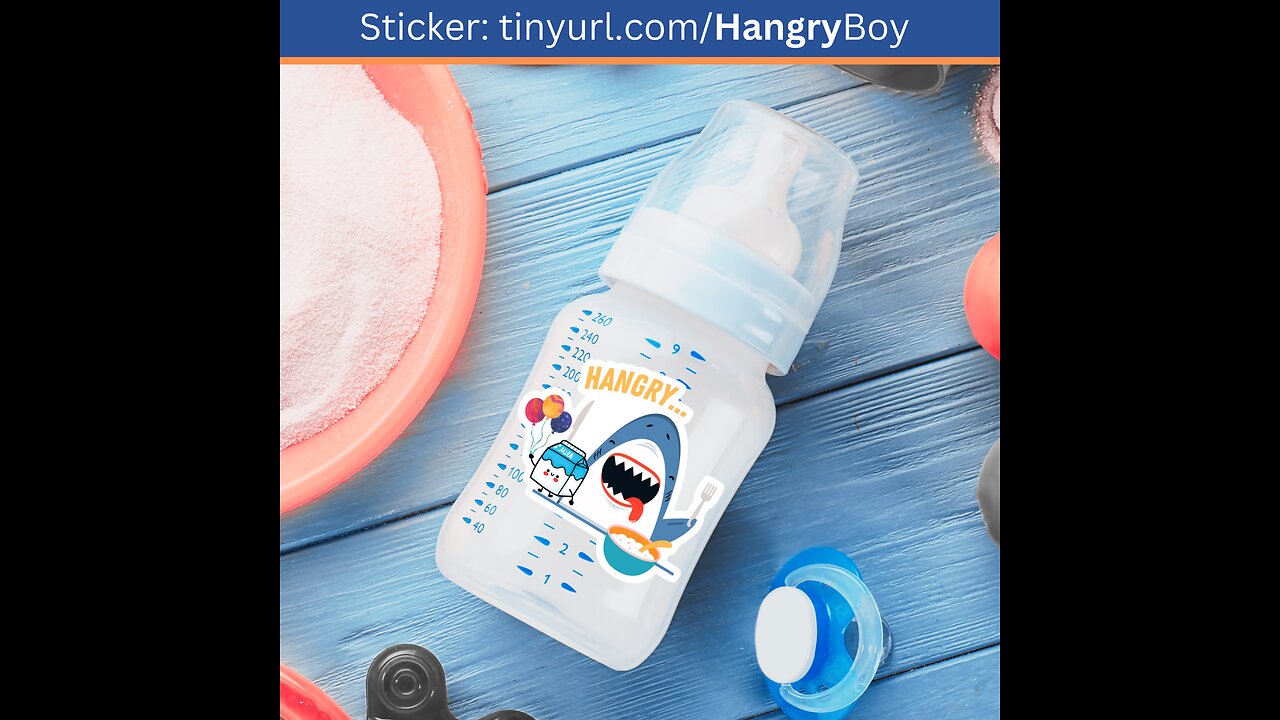 Hungry Baby Boy Milk Bottle