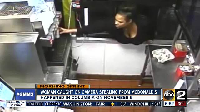 Woman wanted for stealing money, food from McDonald's