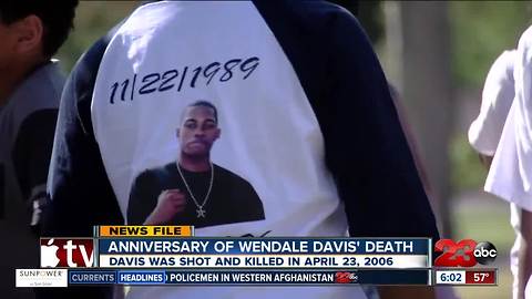 12th anniversary of the death of Bakersfield teenager Wendale Davis