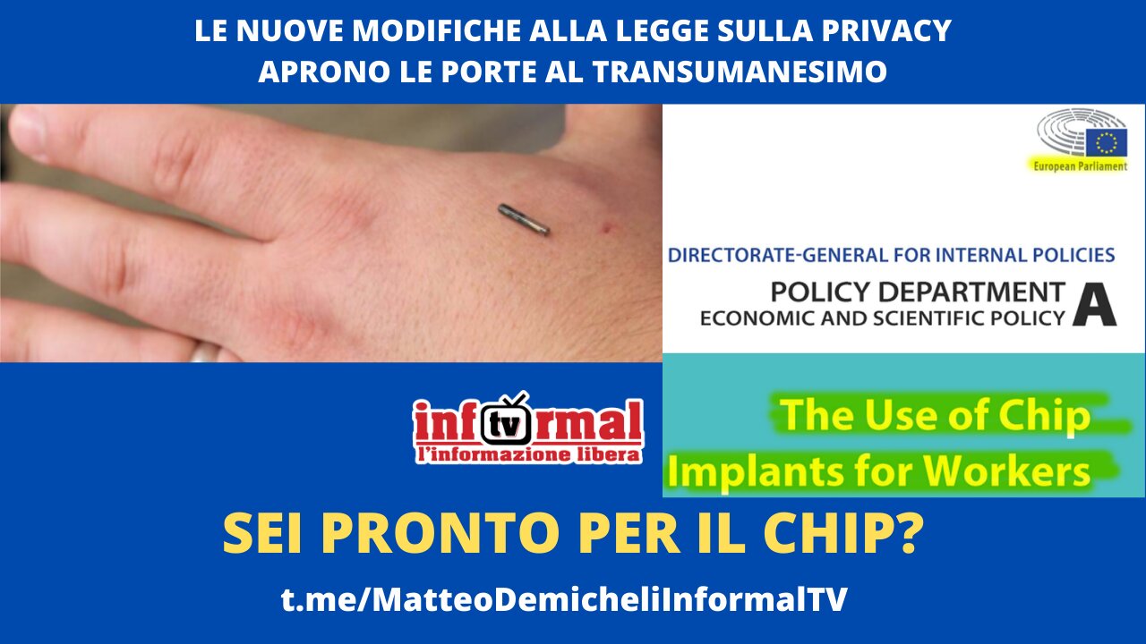 SEI PRONTO PER IL CHIP? (alle porte del transumanesimo)