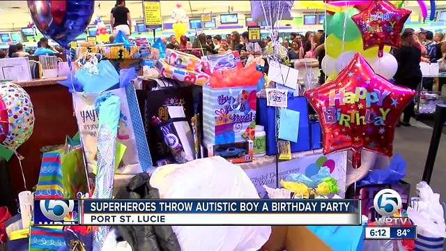 Superhero birthday party held for boy with autism in Port St. Lucie