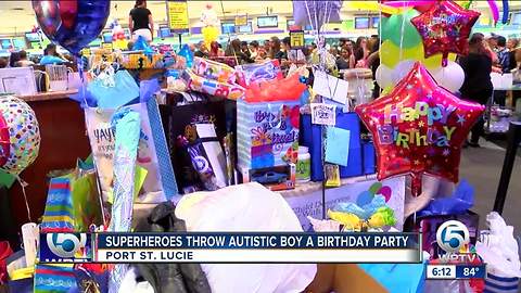 Superhero birthday party held for boy with autism in Port St. Lucie