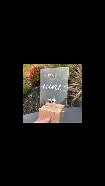 ACRYLIC TABLE NUMBER SIGN WITH CRICUT #shorts
