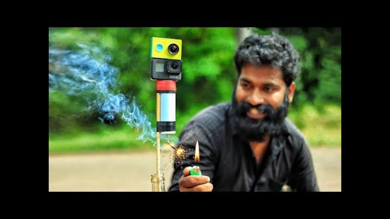 SUGAR ROCKET MAKING AND LAUNCHING WITH CAMERA | M4 TECH |