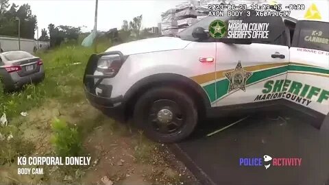 Fleeing Car Thief Shrieks in Agony as K-9 Carrier Bites Him