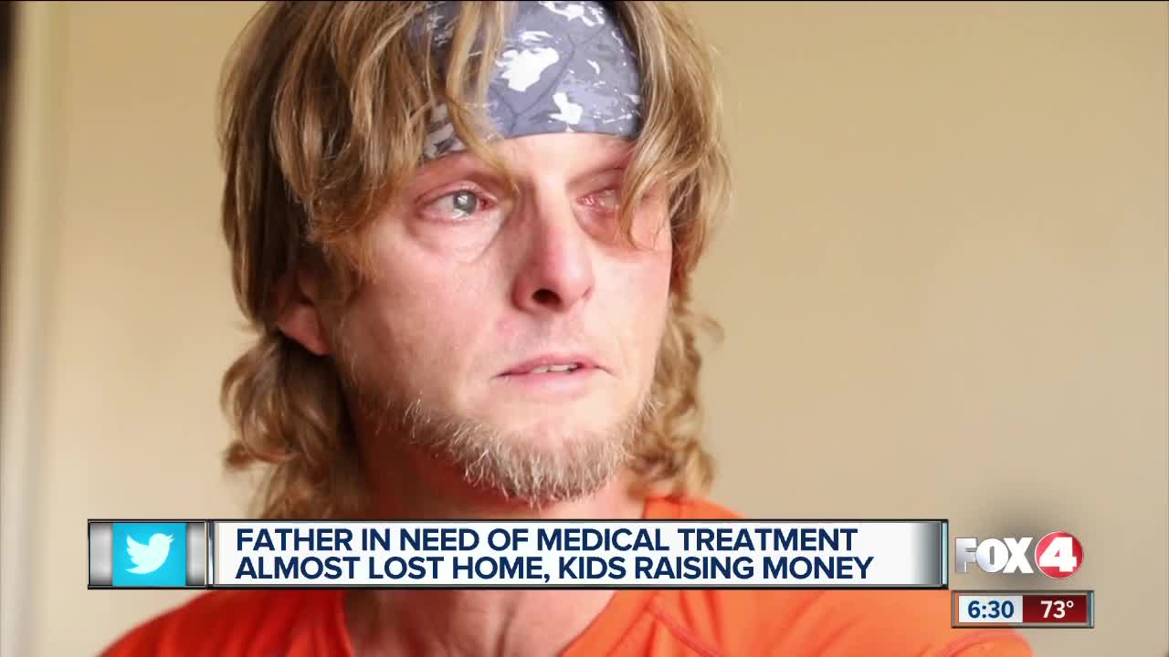 Family nearly evicted, as kids raise money to help sick father