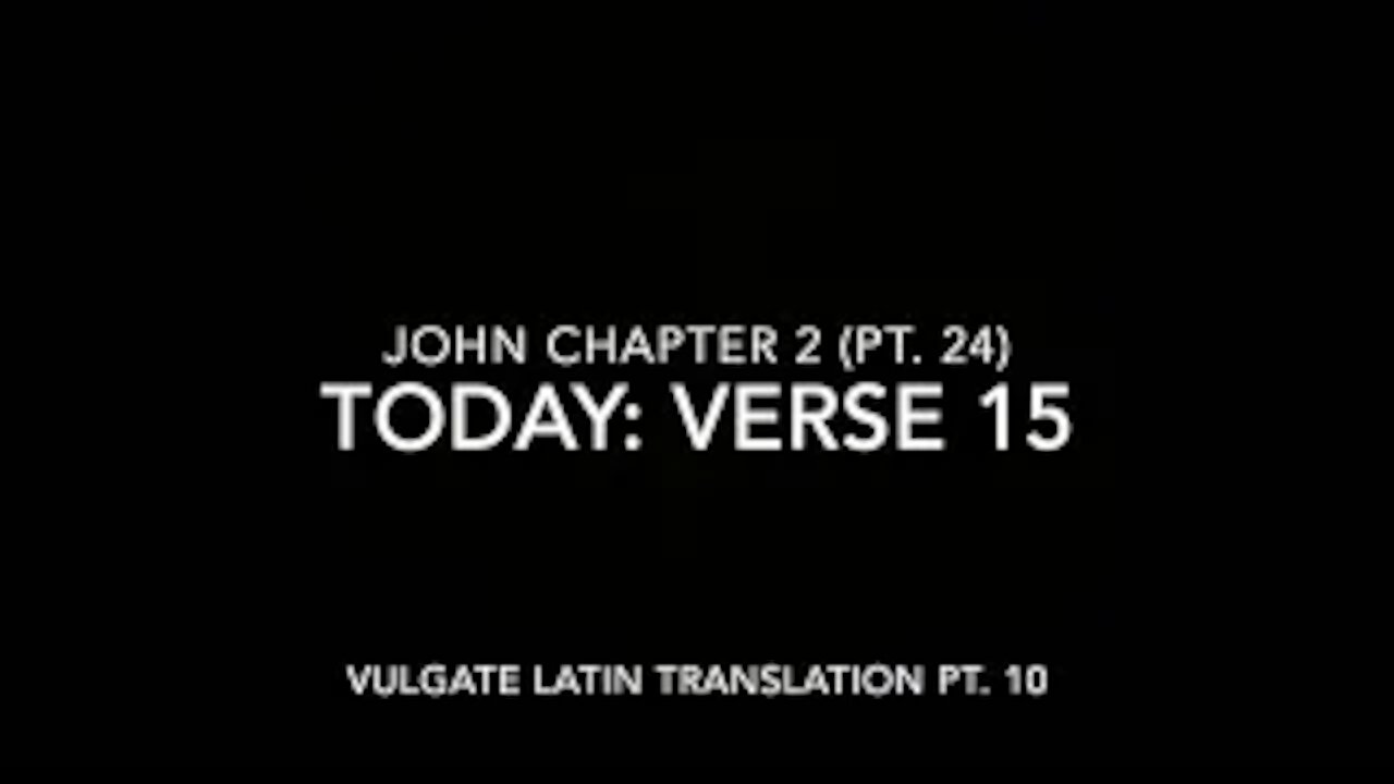 John Ch 2 Pt 24 Verse 15 (Vulgate 10)