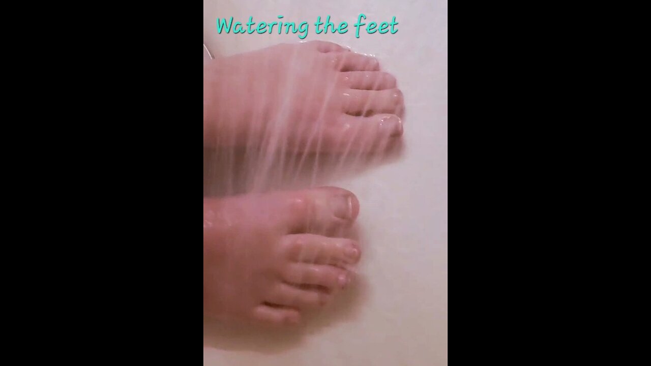 Bare feet in the shower.