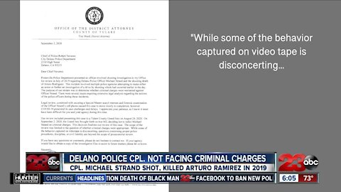 No criminal charges filed against Delano PD corporal related to deadly shooting