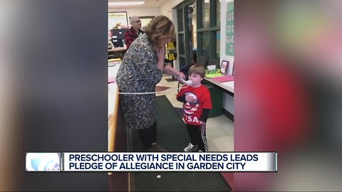 3-year-old is first special needs preschooler to lead the Pledge of Allegiance at Garden City school