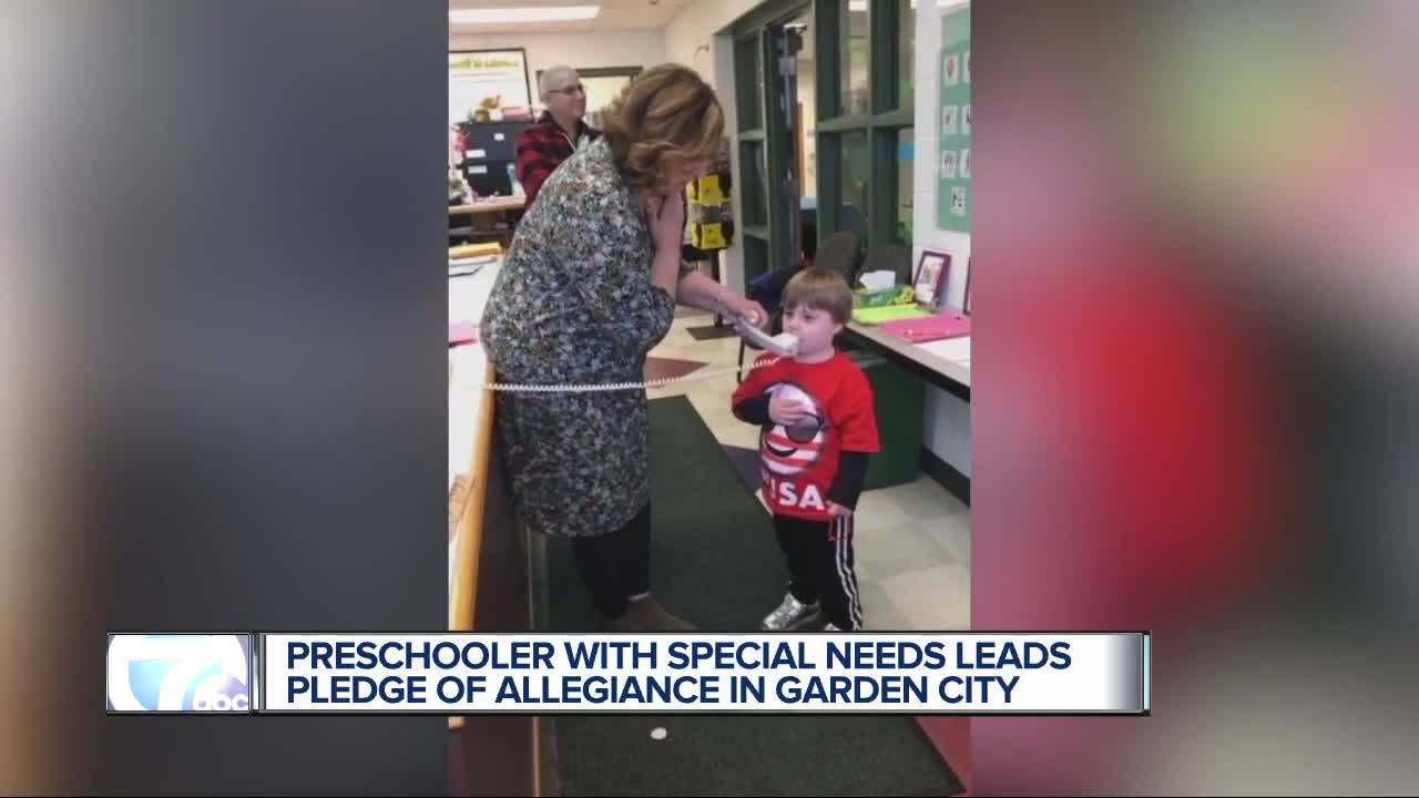 3-year-old is first special needs preschooler to lead the Pledge of Allegiance at Garden City school