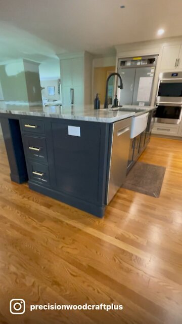 HUGE kitchen island custom cabinets