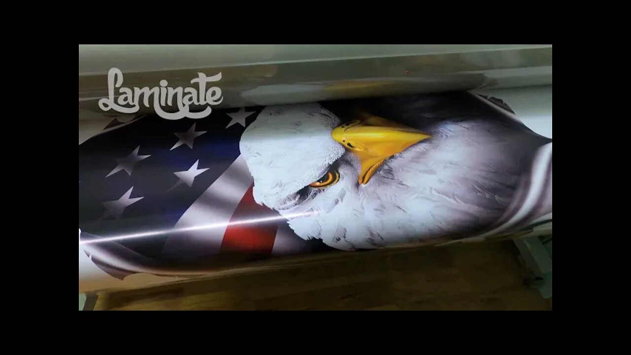 Print, Laminate, and Die Cut Process, American Eagle Flag Wrap Vinyl