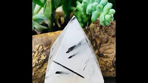 TOURMALATED QUARTZ PYRAMID - MEDIUM