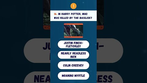 🎬QUIZ_HARRY_POTTER: in harry potter, who was killed by the basi lisk? #quiz #harrypotter