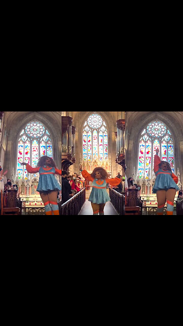 Drag Queen 'Brita Filter' disrespects a House of God to Celebrate the Biden Gay Marriage Act! ⛪🤡🌎