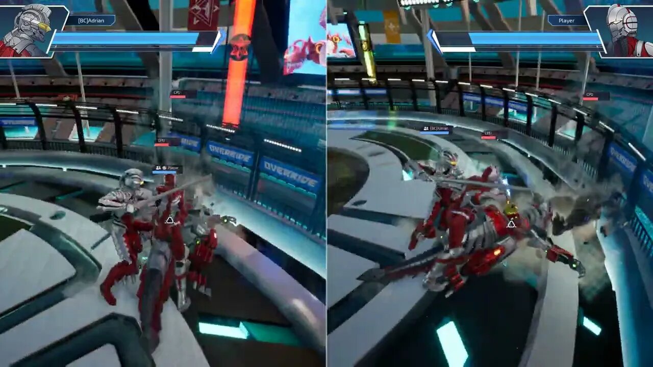 Override | COOP de Ultraman (pai) e Ultraseven (filho) contra monstros bizarros numa Arena