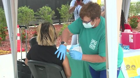 Baseball fans get vaccinated at Venezuela vs. USA game