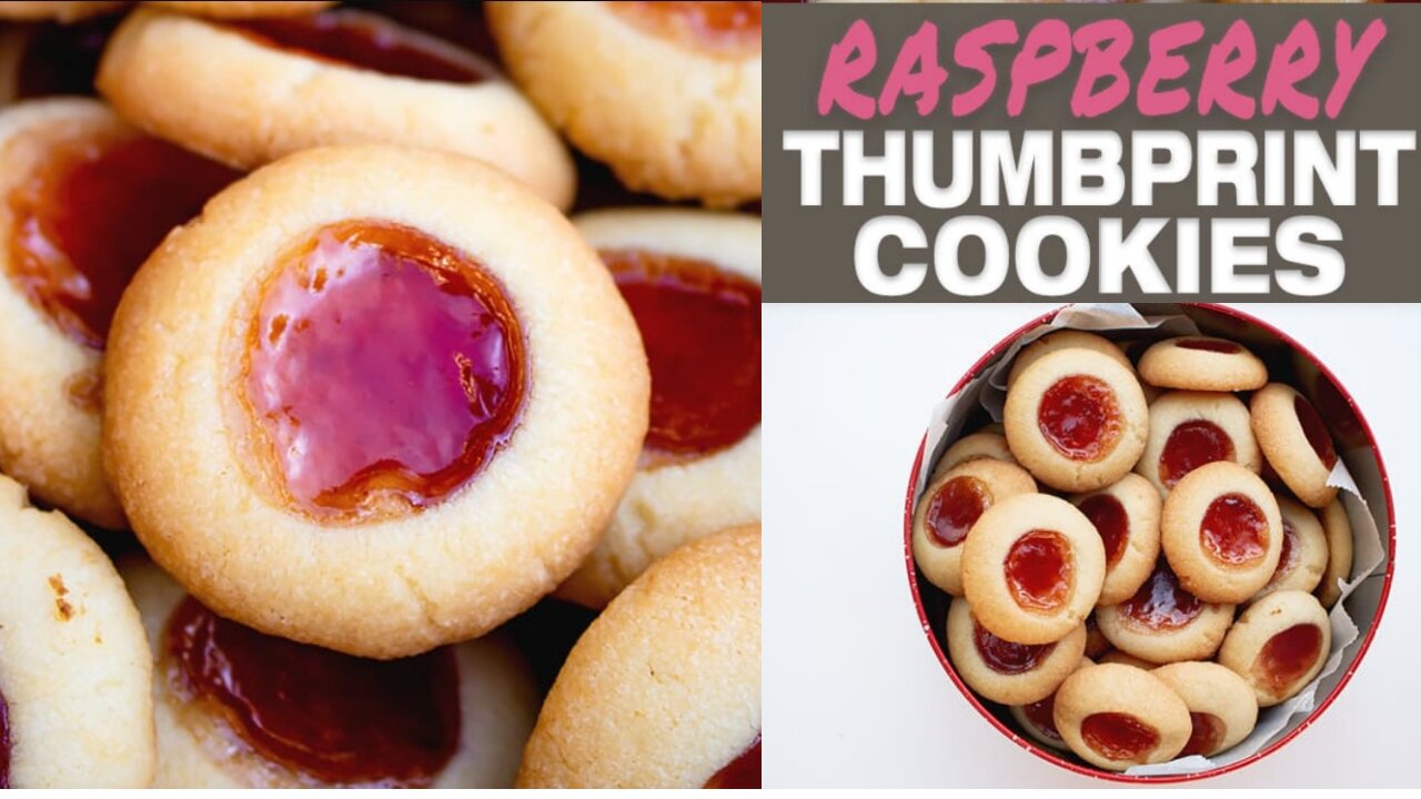 Lemon Raspberry Thumbprint Cookies