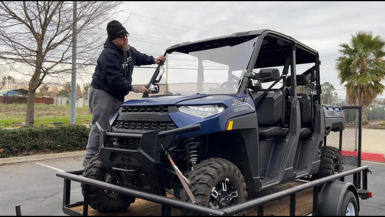 No more wind chill 🥶 New homemade Polycarbonate windshield for my Polaris Ranger 1000