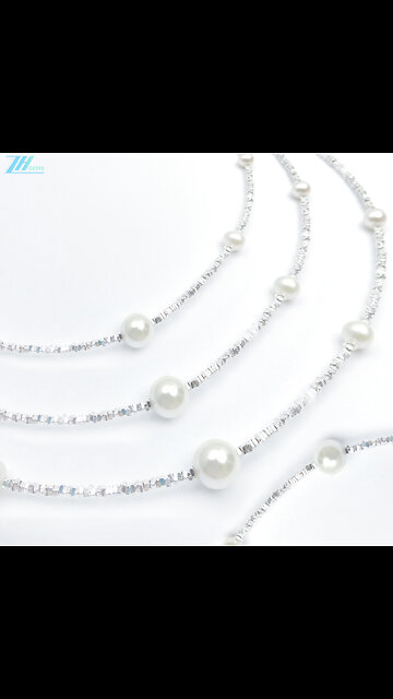 S925 Sterling Silver Choker Short Dainty Necklace Pearl Bead for Women Girl Jewelry07