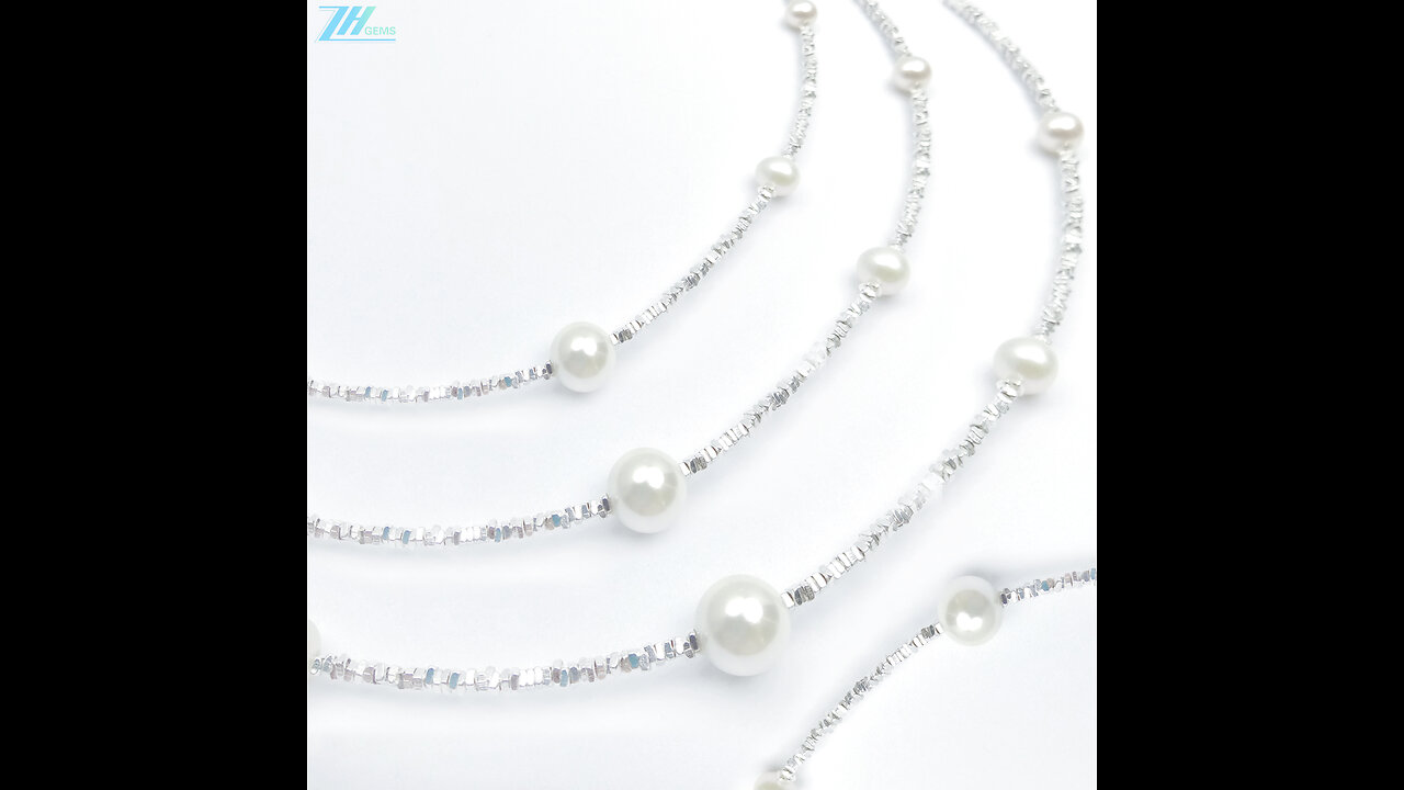 S925 Sterling Silver Choker Short Dainty Necklace Pearl Bead for Women Girl Jewelry07