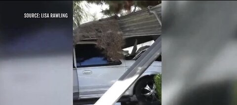 Car crashes through wall at apartment complex