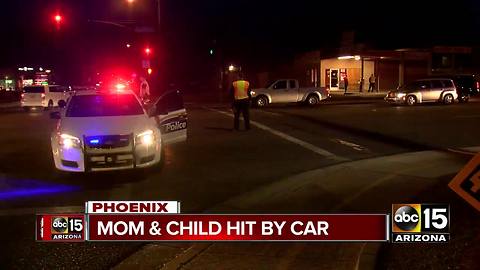 Mother and child hit by car in central Phoenix