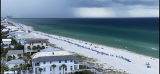 Beach, clouds and waves time lapse 2