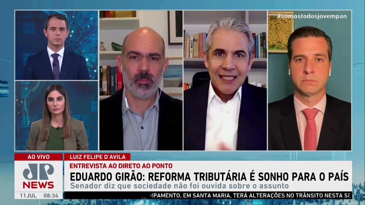 Haddad e Pacheco se reúnem para tratar da reforma no Senado; Schelp, d'Avila e Beraldo analisam