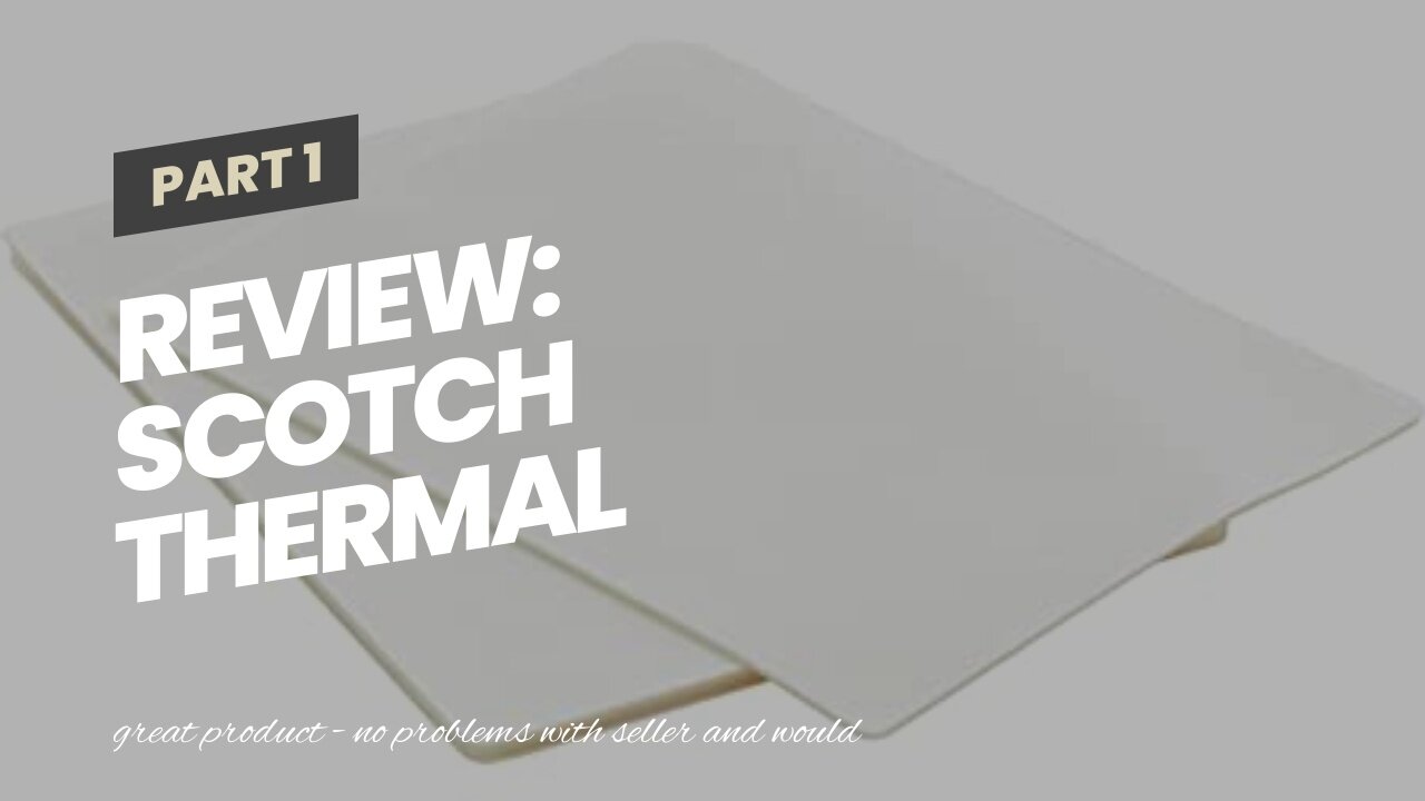 Review: Scotch Thermal Laminating Pouches, 3 Mil Thick, Durable, Clean Finish, Professional, Qu...