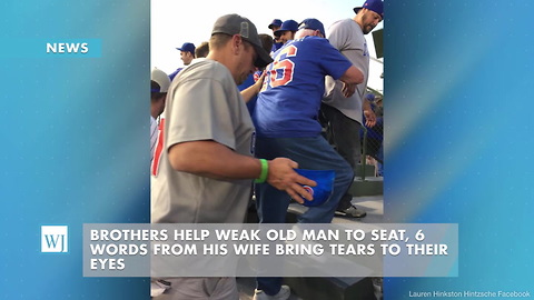 Brothers Help Weak Old Man To Seat, 6 Words From His Wife Bring Tears To Their Eyes