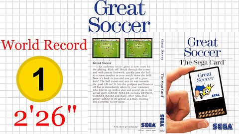 Great Soccer [SMS] 5 Goals [2'26"] WR🥇 | SEGA Master System | World Record | グレートサッカー