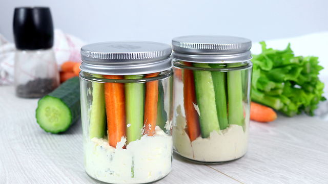 Healthy veggie snack recipe on the go