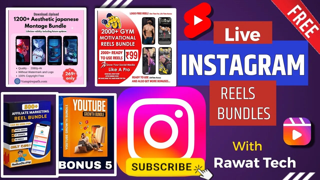 Instagram Reels Bundle Free Of Cost | Latest Reel Bundles | All Free Reel Bundle Available