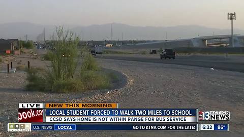 Las Vegas student forced to walk almost 2 miles to school