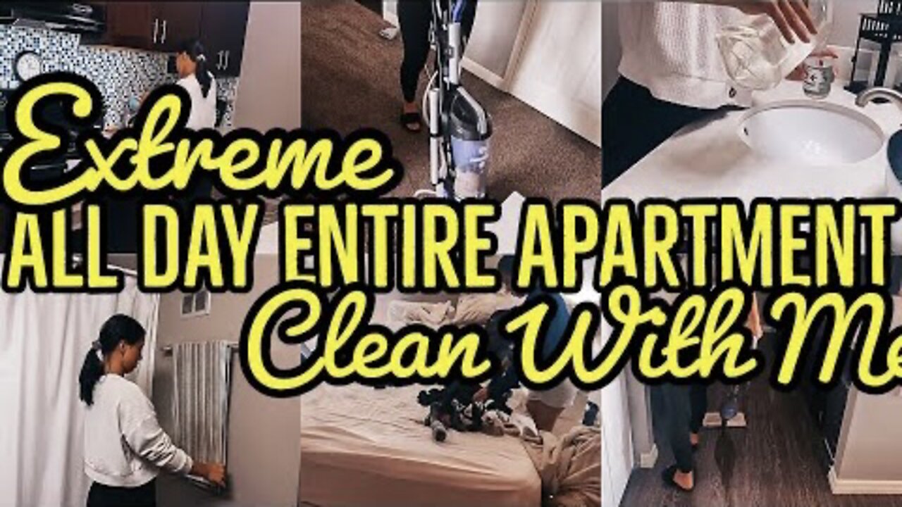 *NEW* ALL DAY EXTREME ENTIRE APARTMENT CLEAN W/ ME 2021|EXTREME SPEED CLEANING MOTIVATION|ez tingz