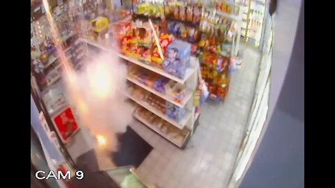 Man lights box of fireworks inside Detroit gas station causing damage to property